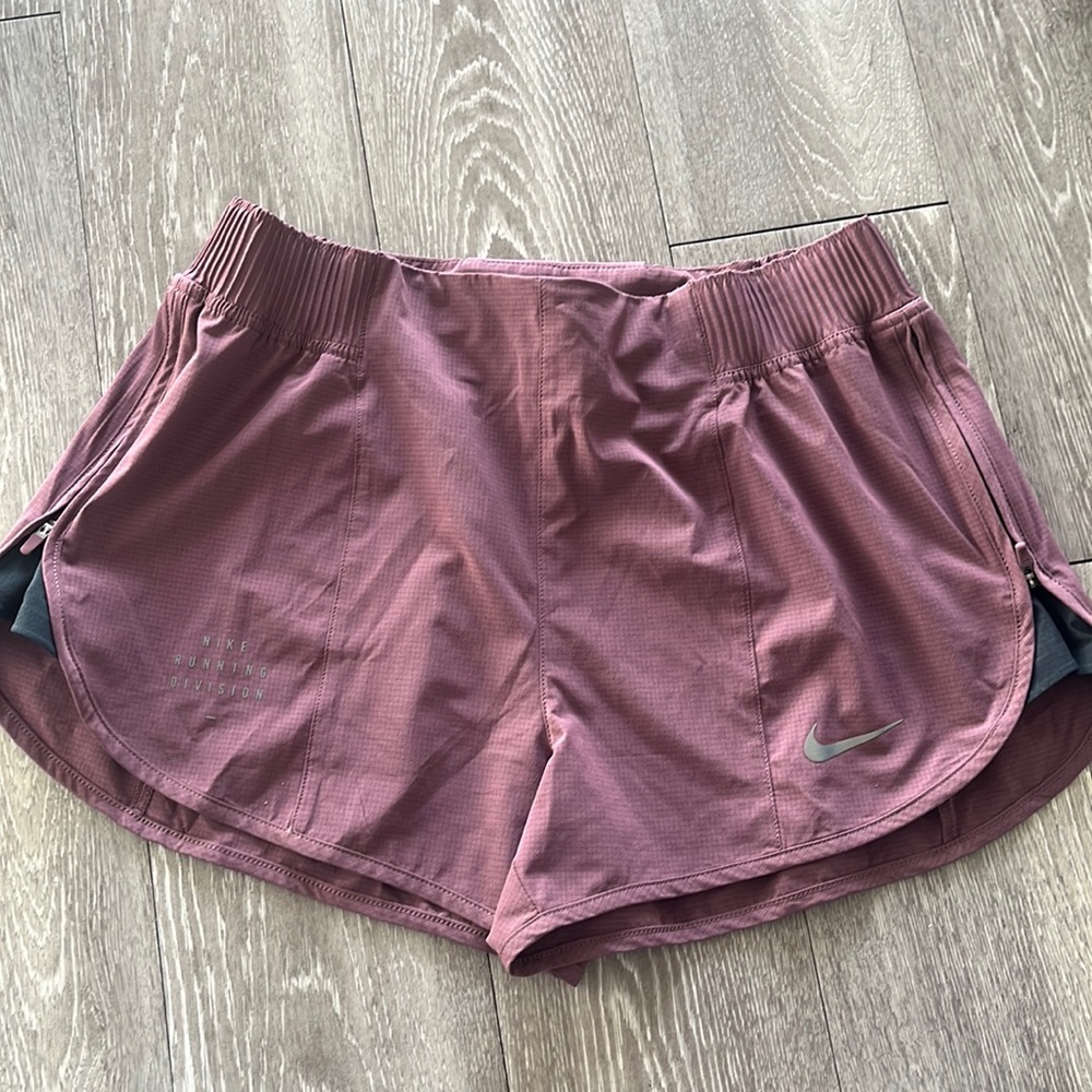 Maroon nike running shorts